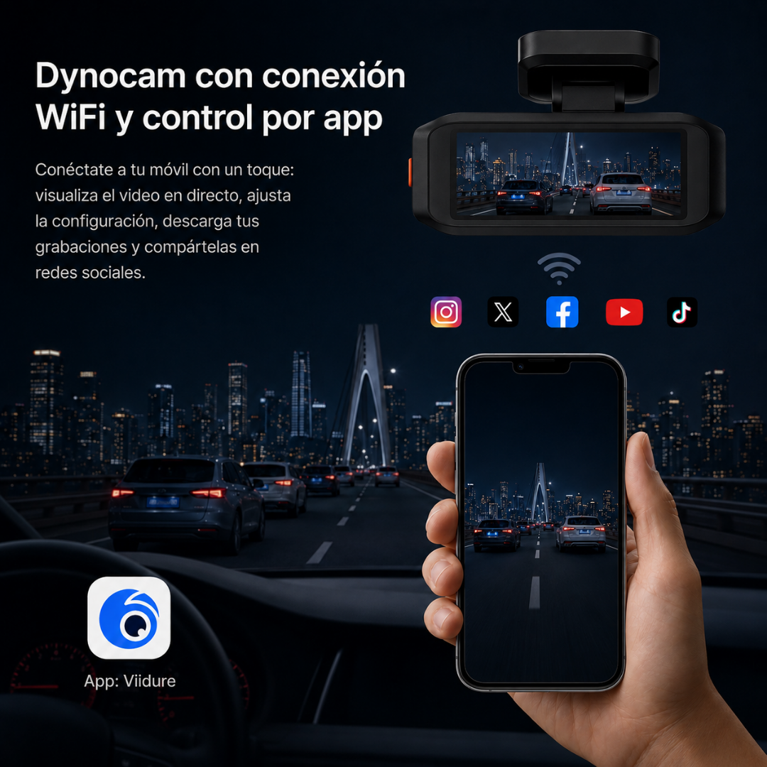 Dashcam con conexion WiFi y control por app